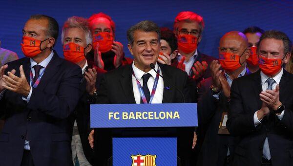Joan Laporta after being reelected club President.